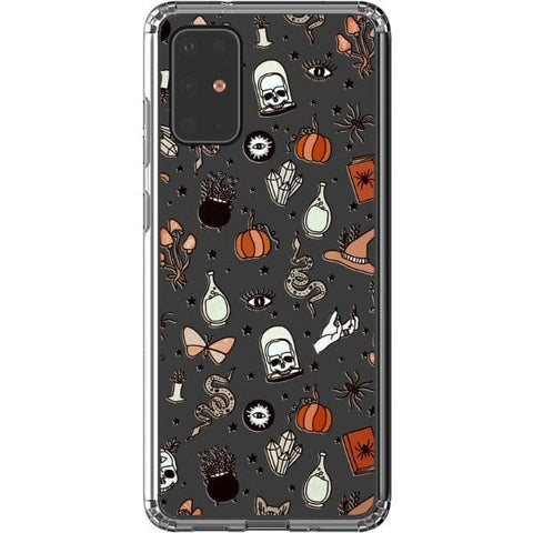Galaxy S20 Plus Halloween Doodles Clear Phone Case - The Urban Flair