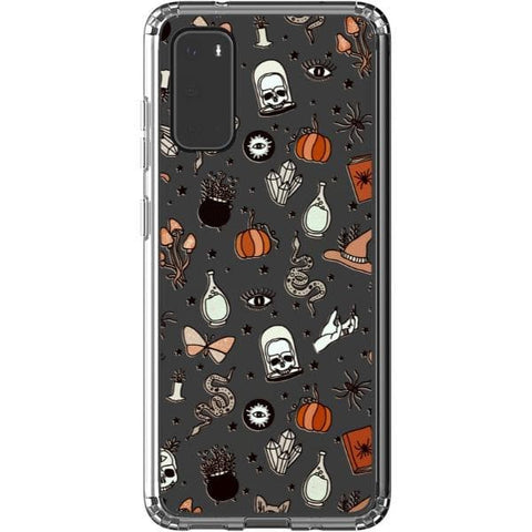 Galaxy S20 Halloween Doodles Clear Phone Case - The Urban Flair