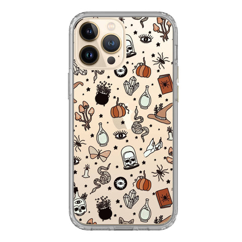 Halloween Doodles Case For iPhone 13 12 Mini 11 Pro Max XR XS 7 8 Plus SE 2020 Galaxy S20 S21 Ultra Fe Clear Cover With Spooky Witchy Design Feat