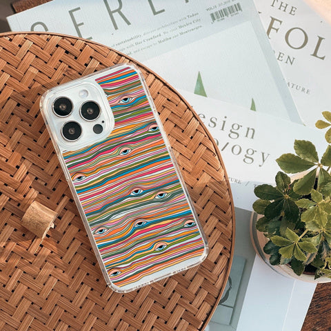 Have A Nice Trip Phone Case For iPhone 13 Mini 12 XR 7 8 Clear Phone Cover With Trippy Aesthetic Eyes Design Galaxy S22 Case Feat