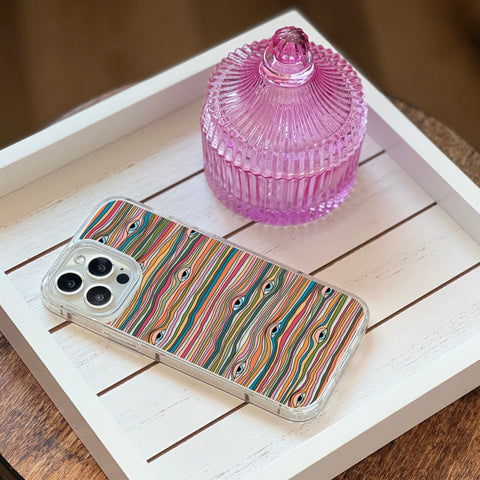 Have A Nice Trip Phone Case For iPhone 13 Mini 12 XR 7 8 Clear Phone Cover With Trippy Aesthetic Eyes Design Galaxy S22 Case Feat