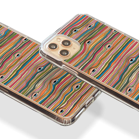 Have A Nice Trip Phone Case For iPhone 13 Mini 12 XR 7 8 Clear Phone Cover With Trippy Aesthetic Eyes Design Galaxy S22 Case Feat