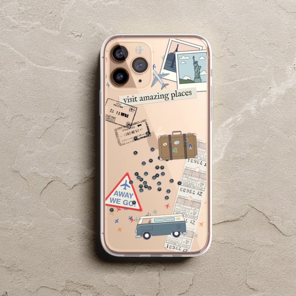 Travel Collage Clear Phone Case for Apple iPhone 15 (& more!)– The Urban Flair Travel Collage Clear Phone Case for Apple iPhone 15 (& more!)– The Urban Flair