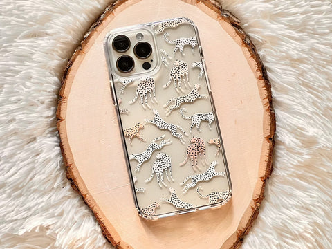 Trendy Pale Leopard Clear Phone Case