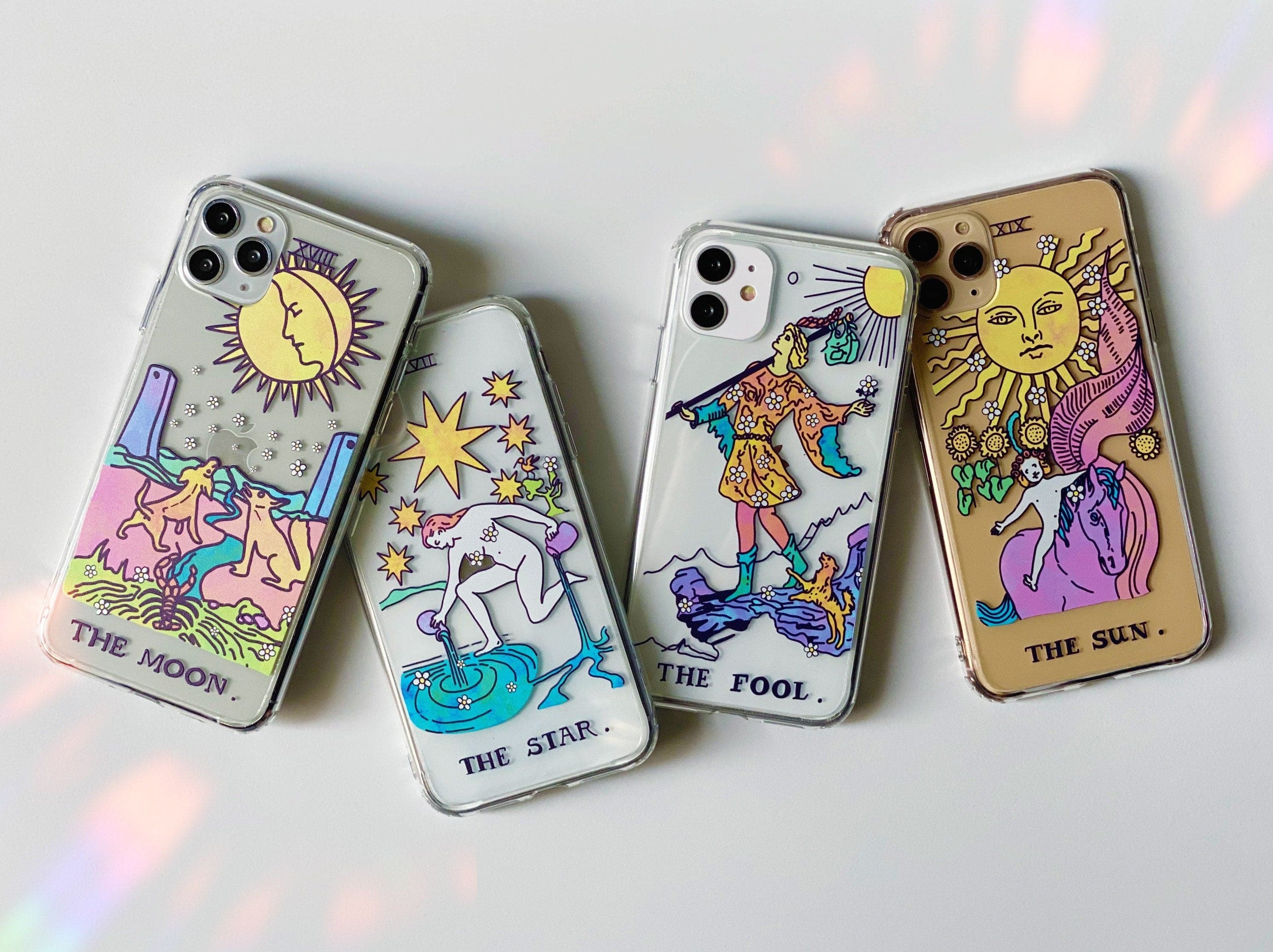 Trippy Psychedelic Aesthetic Tarot Card Clear Phone Case For iPhone 13 12 11 Pro Max 7 8 Plus SE 2020 XR The Urban Flair Star Moon Sun Fool Trippy Psychedelic Aesthetic Tarot Card Clear Phone Case For iPhone 13 12 11 Pro Max 7 8 Plus SE 2020 XR The Urban Flair Star Moon Sun Fool
