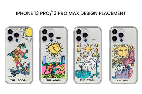 Trippy Psychedelic Aesthetic Tarot Card Clear Phone Case For iPhone 13 12 11 Pro Max 7 8 Plus SE 2020 XR The Urban Flair Star Moon Sun Fool
