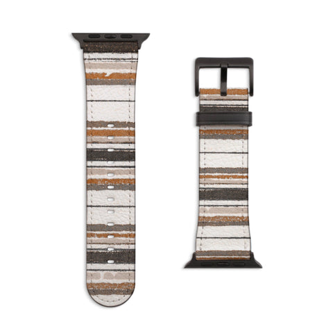 Boho Stripes Apple Watch Band For Series 3 4 5 6 7 8 9 SE 38/40/41mm & 42/44/45mm Apple Watch Straps Vegan Faux Leather Band- On Sale!