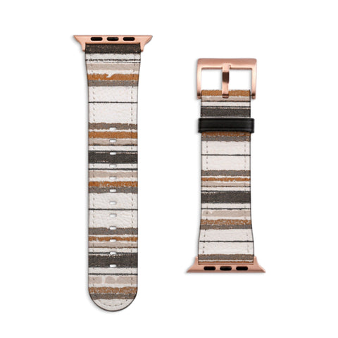 Boho Stripes Apple Watch Band For Series 3 4 5 6 7 8 9 SE 38/40/41mm & 42/44/45mm Apple Watch Straps Vegan Faux Leather Band- On Sale!