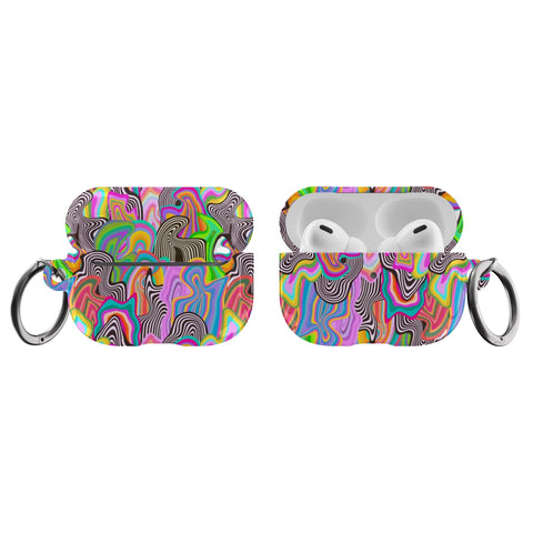 Drippy Melting Colors Air Pods Case New Air Pod Pro 2nd Gen Cover With Keychain Carabiner Clip Airpod 1 2 Cases Aesthetic Trippy Design