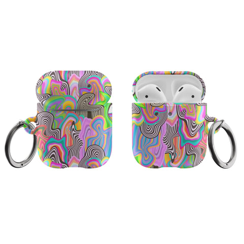 Drippy Melting Colors Air Pods Case New Air Pod Pro 2nd Gen Cover With Keychain Carabiner Clip Airpod 1 2 Cases Aesthetic Trippy Design
