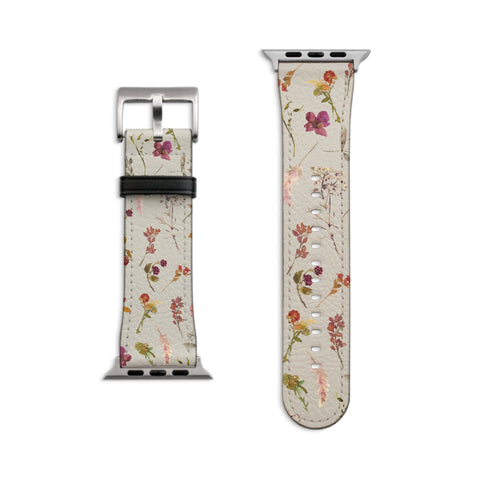 Aesthetic Watercolor Wild Flowers Apple Watch Band For Women Cute iWatch Straps 38mm 41mm 40mm 42mm 44mm Series 6 7 SE 6 SE