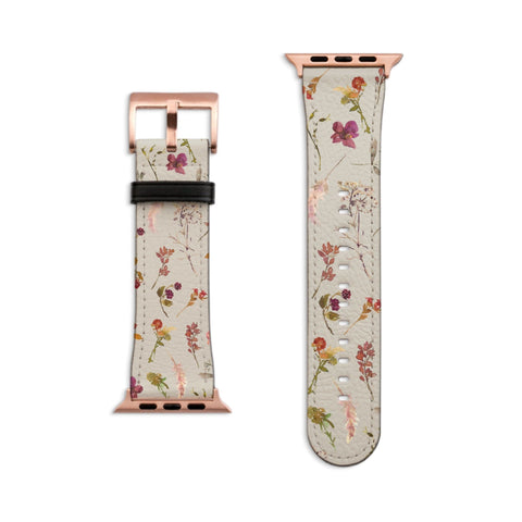 Aesthetic Watercolor Wild Flowers Apple Watch Band For Women Cute iWatch Straps 38mm 41mm 40mm 42mm 44mm Series 6 7 SE 6 SE
