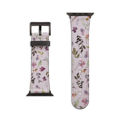 Aesthetic Soft Purple Wildflowers Apple Watch Band For Women Cute iWatch Straps 38mm 41mm 40mm 42mm 44mm Series 6 7 SE 6 SE