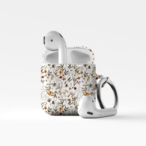 Cute Boho Flowers Air Pods Case New Air Pod Pro 2nd Gen Cover With Keychain Carabiner Clip Airpod 1 2 Cases Floral Design Feat