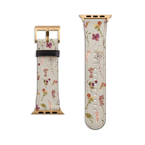 Aesthetic Watercolor Wild Flowers Apple Watch Band For Women Cute iWatch Straps 38mm 41mm 40mm 42mm 44mm Series 6 7 SE 6 SE