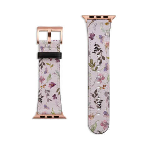 Aesthetic Soft Purple Wildflowers Apple Watch Band For Women Cute iWatch Straps 38mm 41mm 40mm 42mm 44mm Series 6 7 SE 6 SE