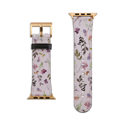 Aesthetic Soft Purple Wildflowers Apple Watch Band For Women Cute iWatch Straps 38mm 41mm 40mm 42mm 44mm Series 6 7 SE 6 SE