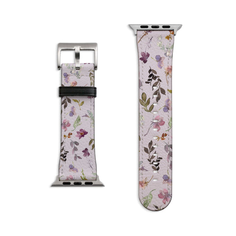 Aesthetic Soft Purple Wildflowers Apple Watch Band For Women Cute iWatch Straps 38mm 41mm 40mm 42mm 44mm Series 6 7 SE 6 SE