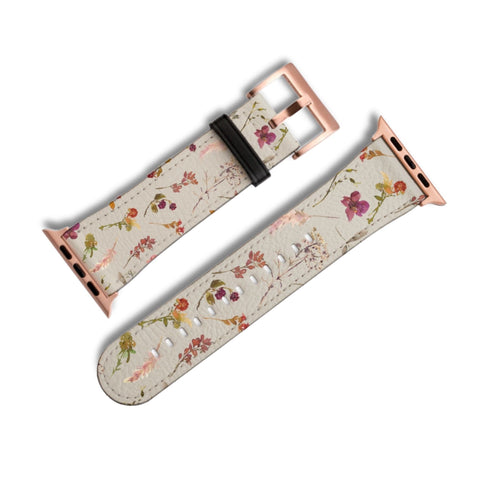 Aesthetic Watercolor Wild Flowers Apple Watch Band For Women Cute iWatch Straps 38mm 41mm 40mm 42mm 44mm Series 6 7 SE 6 SE Feat