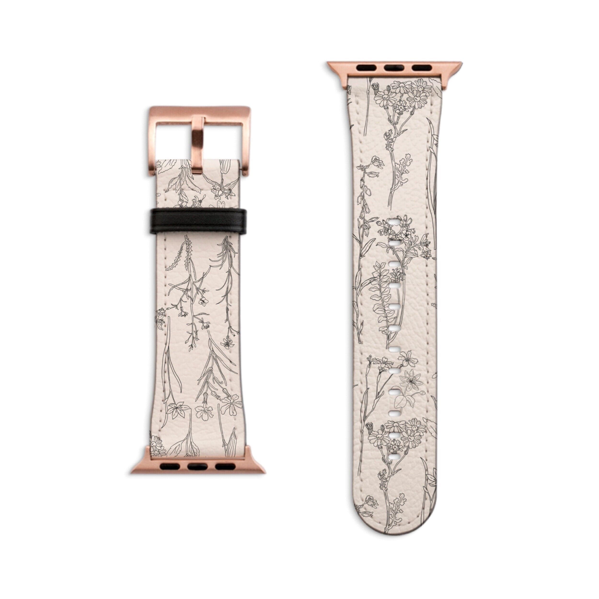 Botanical Line Art Apple Watch Band | The Urban Flair