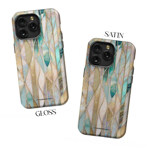 Abstract Stained Glass Illusion Print Tough Phone Case For iPhone 15 14 13 Series (Mini, Plus, Pro Max) - On Sale! (Feat)