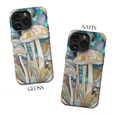 Mushroom Stained Glass Illusion Print Tough Phone Case For iPhone 15 14 13 (Mini, Plus, Pro Max) - On Sale! (Feat)