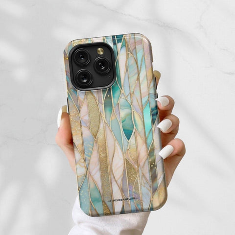 Abstract Stained Glass Illusion Print Tough Phone Case For iPhone 15 14 13 Series (Mini, Plus, Pro Max) - On Sale! (Feat)