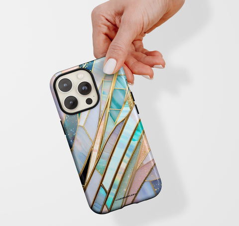 Aesthetic Stained Glass Illusion Print Tough Phone Case For iPhone 15 14 13 Series (Mini, Plus, Pro Max) - On Sale! (Feat)