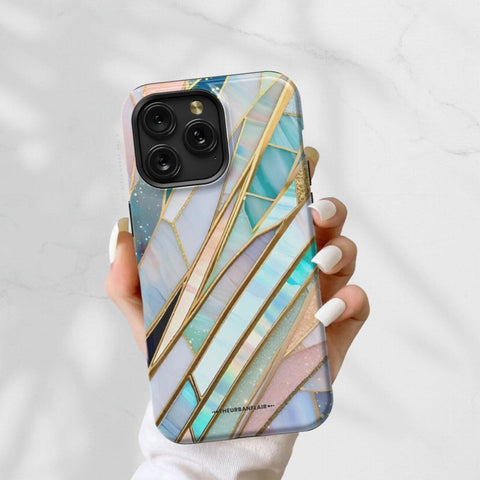 Aesthetic Stained Glass Illusion Print Tough Phone Case For iPhone 15 14 13 Series (Mini, Plus, Pro Max) - On Sale! (Feat)
