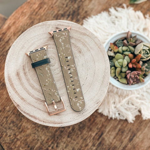 Apple Watch band with a boho floral design (Feat)