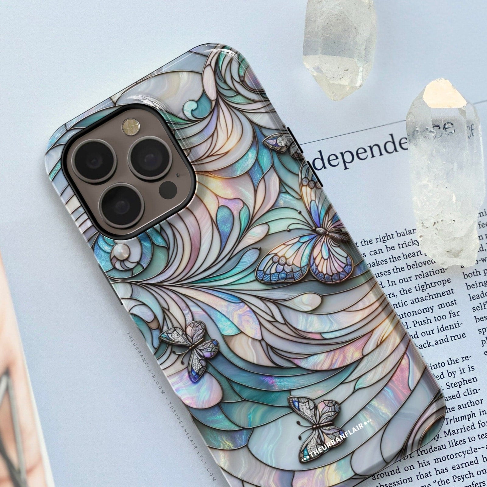 Etheric Butterflies Stained Glass Tough Phone Case