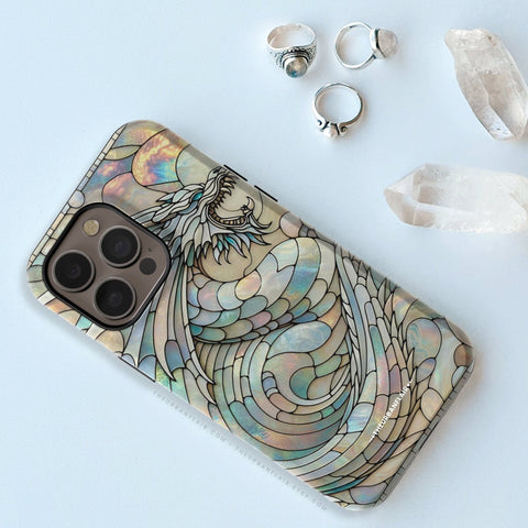 Year of the Dragon Stained Glass Illusion Print Tough Phone Case For iPhone 15 14 13 12 7 8 SE 2022 Galaxy S23 S22  - On Sale! (Feat)
