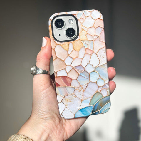Aesthetic Stained Glass Illusion Print Tough Phone Case For iPhone 15 14 13 Series (Mini, Plus, Pro Max) - On Sale! (Feat)
