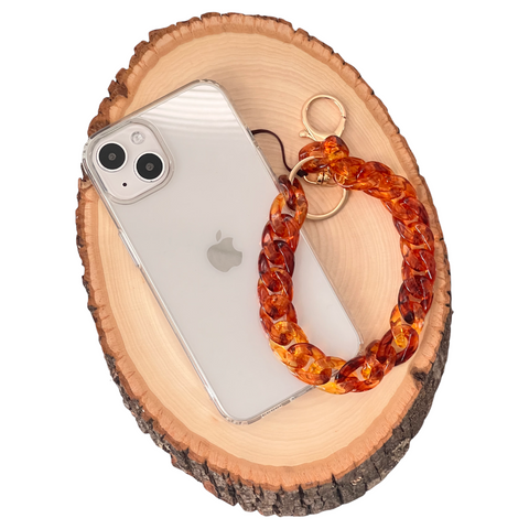 Tortoise Shell Resin Links Phone Charm