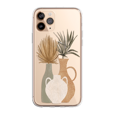 Earthtone Terracotta Modern Shapes Clear Phone Cases