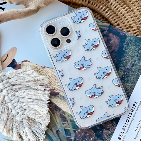 Cute Shark Clear Phone Case