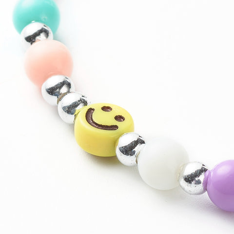 Pastel Smiley Face Phone Charm