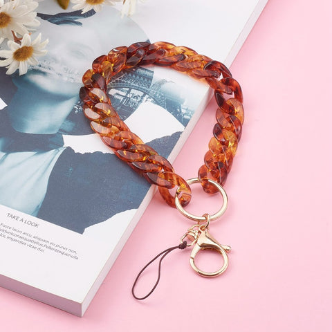 Tortoise Shell Resin Links Phone Charm