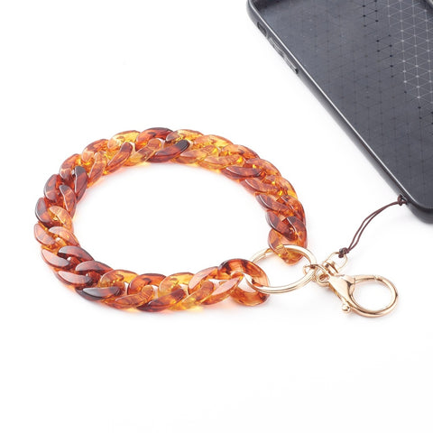 Tortoise Shell Resin Links Phone Charm