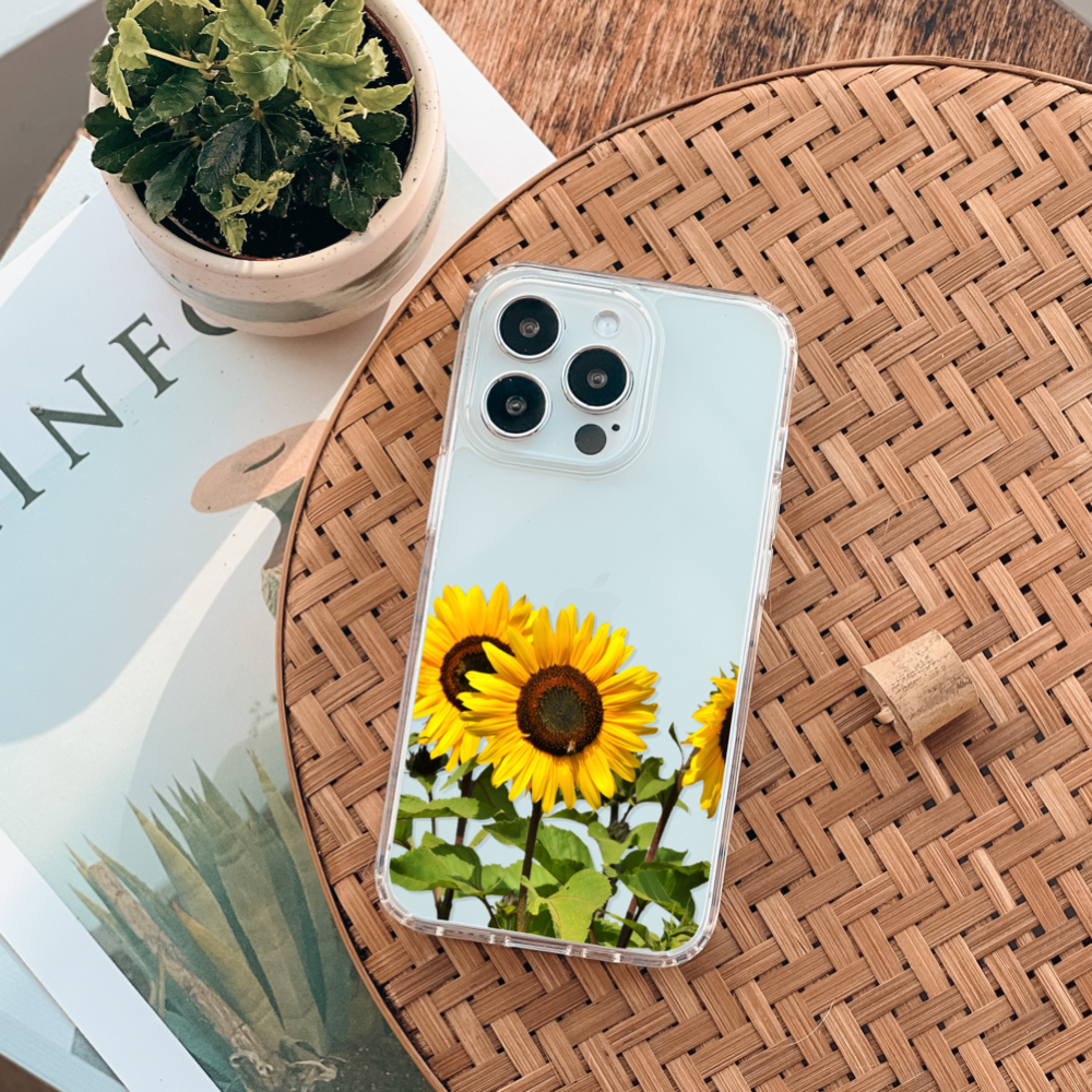 Isolated Sunflowers Clear Phone Case
