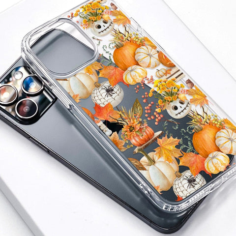 Cute Jackolantern Pumpkin Phone Case For iPhone 13 Mini 12 XR 7 8 Clear Phone Cover With Fall Halloween Design Galaxy S22 Case Feat