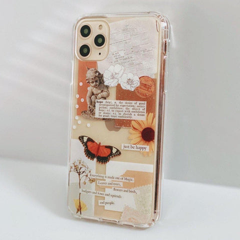 Just Be Happy Aesthetic Collage Clear Phone Case iPhone 12 Pro Max by The Urban Flair (Feat)