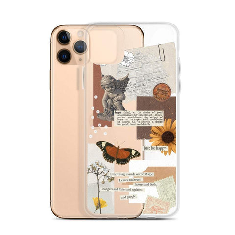 Just Be Happy Aesthetic Collage Clear Phone Case iPhone 12 Pro Max by The Urban Flair (Feat)