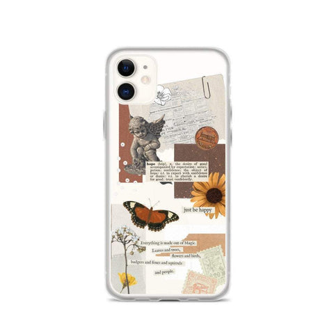 Just Be Happy Aesthetic Collage Clear Phone Case iPhone 12 Pro Max by The Urban Flair (Feat)