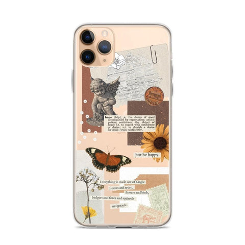 Just Be Happy Aesthetic Collage Clear Phone Case iPhone 12 Pro Max by The Urban Flair (Feat)