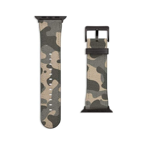 Shop The Khaki Camouflage Apple Watch Band Exclusively at The Urban Flair - Trendy Faux/Vegan Leather iWatch Straps - Affordable Replacements Bands For Women