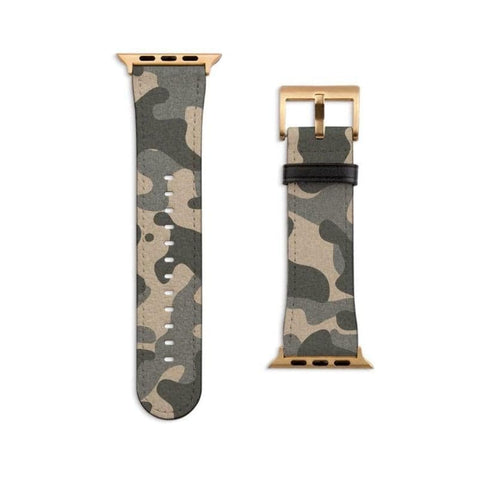 Shop The Khaki Camouflage Apple Watch Band Exclusively at The Urban Flair - Trendy Faux/Vegan Leather iWatch Straps - Affordable Replacements Bands For Women