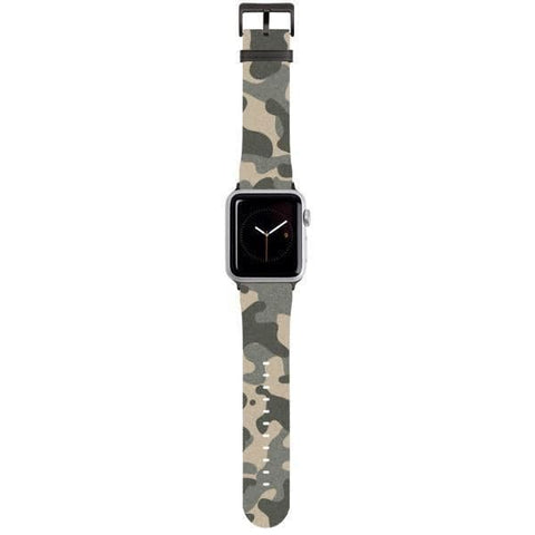 Shop The Khaki Camouflage Apple Watch Band Exclusively at The Urban Flair - Trendy Faux/Vegan Leather iWatch Straps - Affordable Replacements Bands For Women