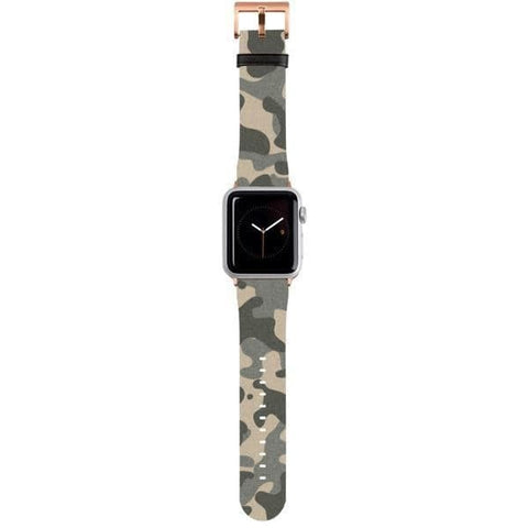 Shop The Khaki Camouflage Apple Watch Band Exclusively at The Urban Flair - Trendy Faux/Vegan Leather iWatch Straps - Affordable Replacements Bands For Women