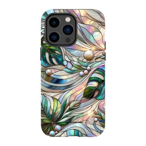 Monstera Leaves Stained Glass Tough Phone Case
